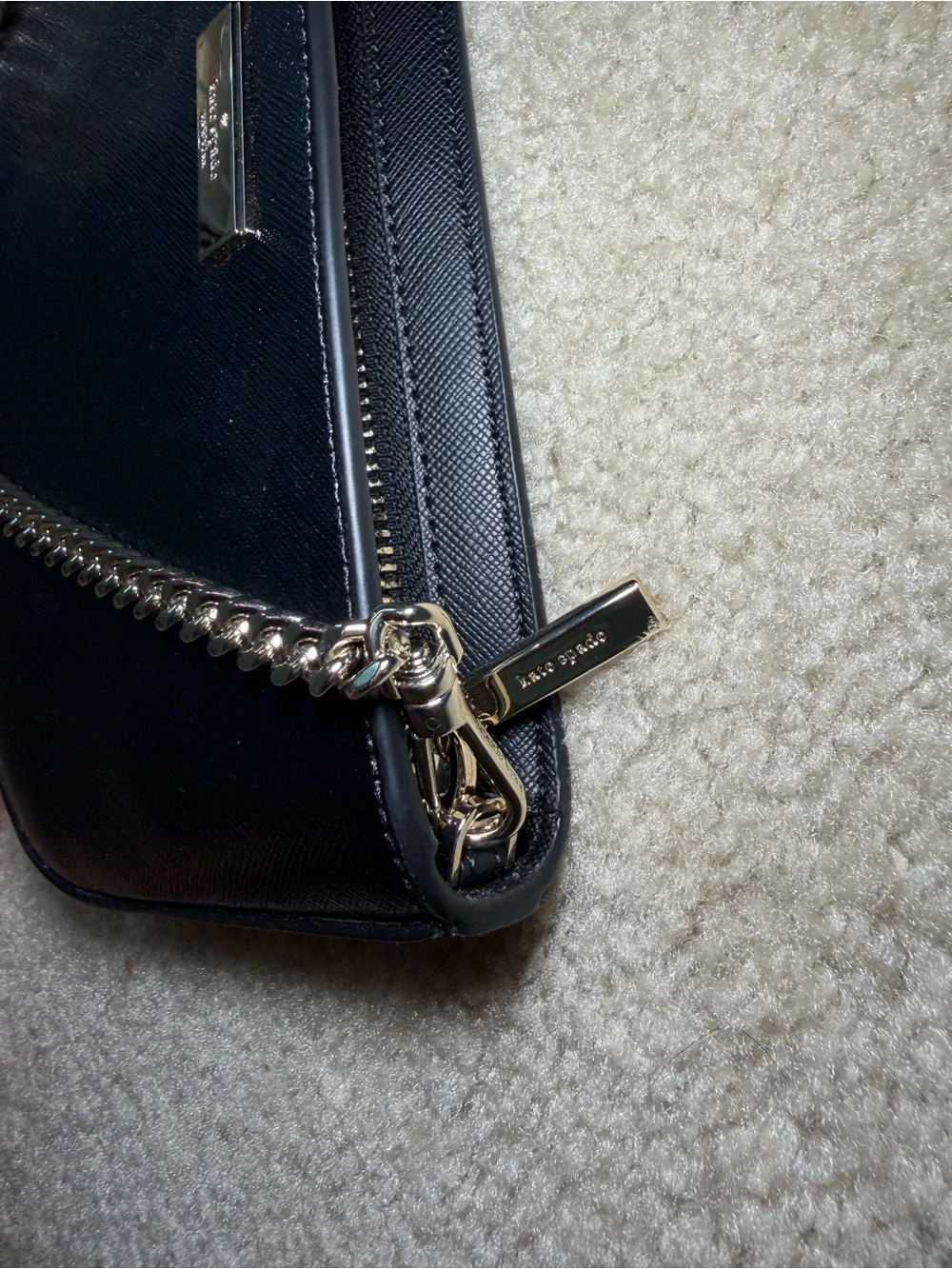 Kate Spade NY Kenzie Lilly Pochette chain straps matching card holder black